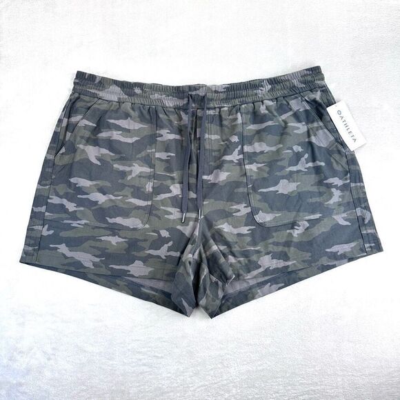 Athleta Pants - Athleta Shorts Women’s 26 Camo Farallon Shorts Cotton Drawstring‎ Running Yoga